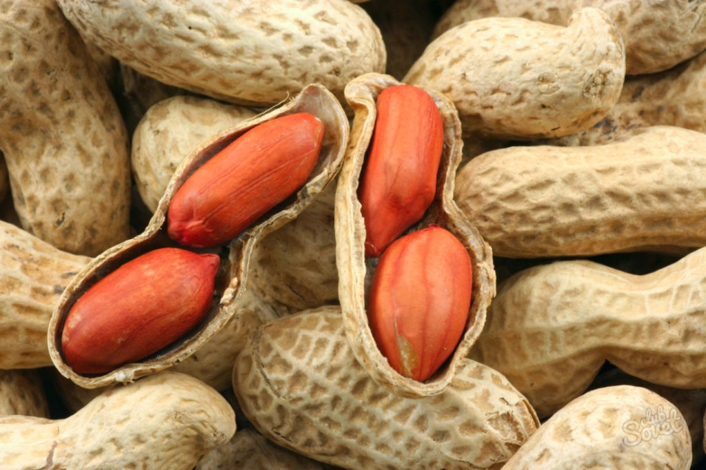 Peanuts in a shell with background